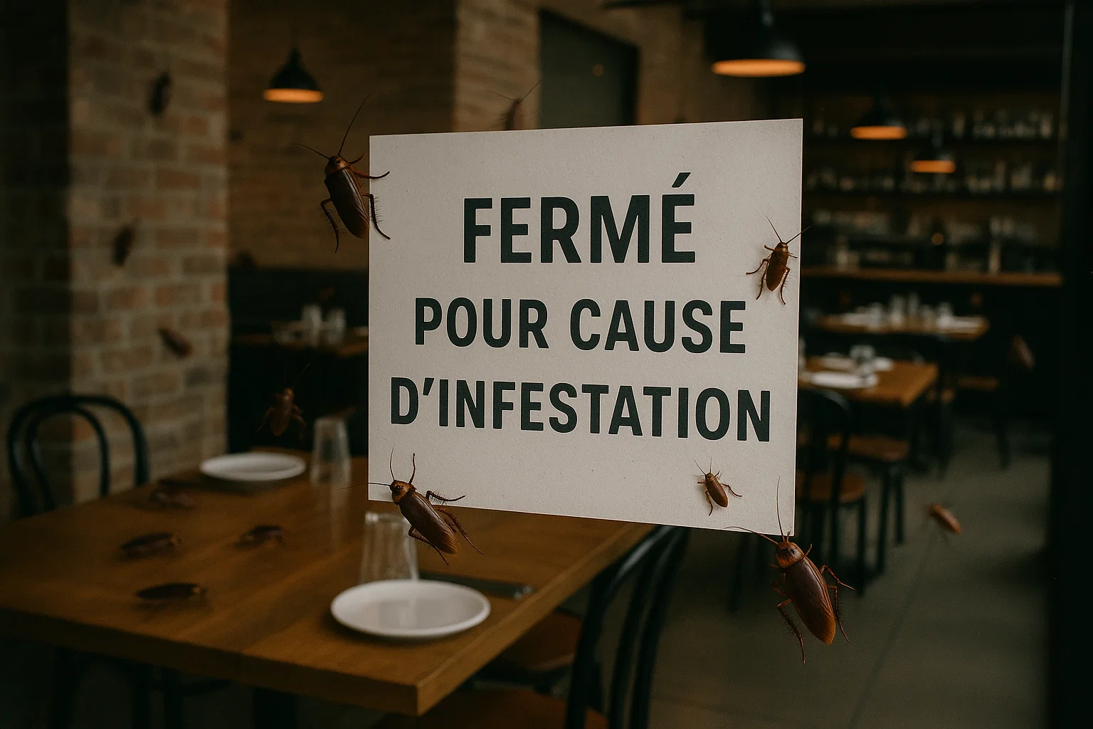 Restaurants fermé à cause de cafards
